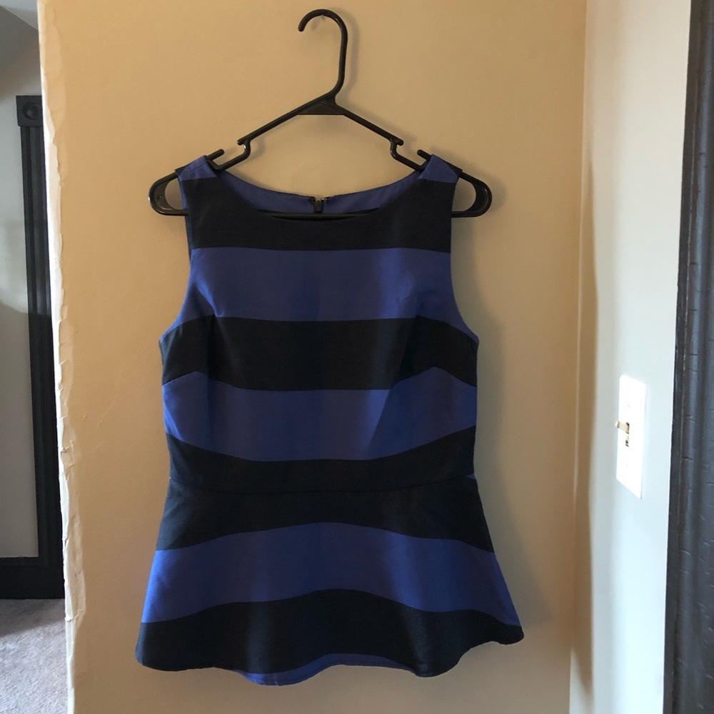 Banana Republic striped peplum career wear top sz6